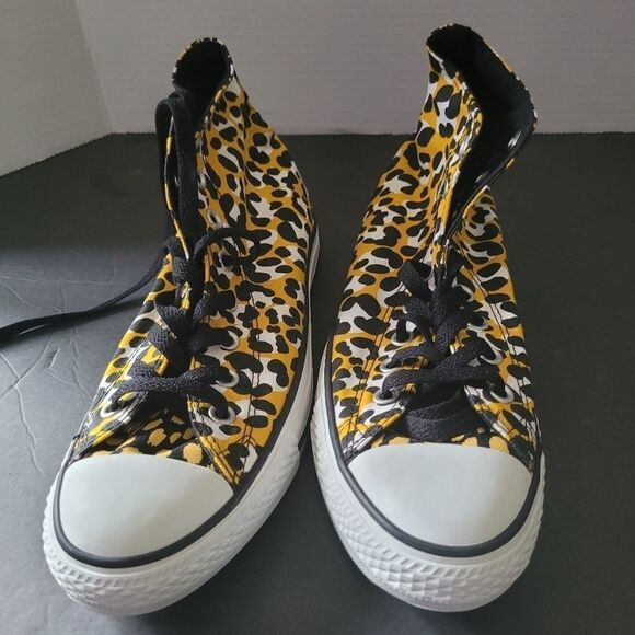 CONVERSE Chuck All Star NIB High Yellow Cheetah Sneaker Fabric Size 9 Unused - Picture 1 of 12